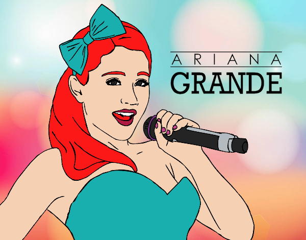 Desenho Ariana Grande cantando pintado por Juliaespin