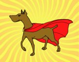 Desenho Cão super-herói pintado por karinah