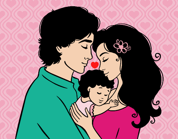 Desenho Família abraço pintado por Juliaespin