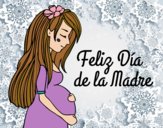 Desenho Mamã grávida no Dia da Mãe pintado por Mayanna