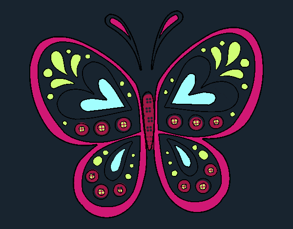 Desenho Mandala borboleta pintado por ceciliaz