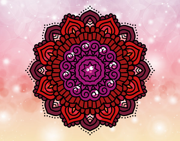 Desenho Mandala estrela decorada pintado por ceciliaz