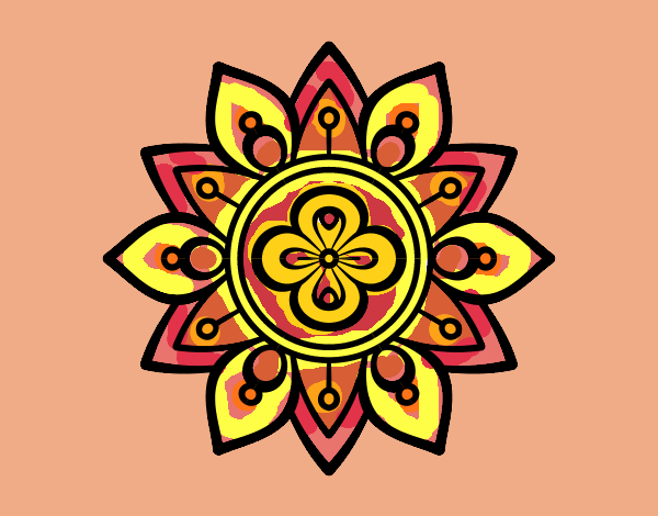 Desenho Mandala flor de lótus pintado por ceciliaz
