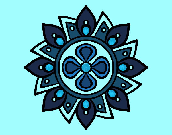 Desenho Mandala flor simple pintado por ceciliaz
