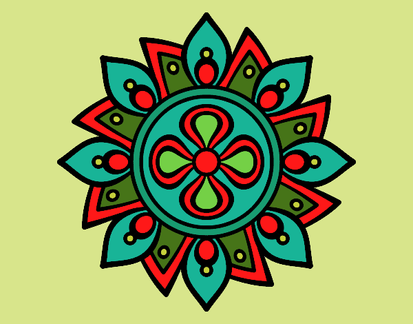 Desenho Mandala flor simple pintado por ceciliaz