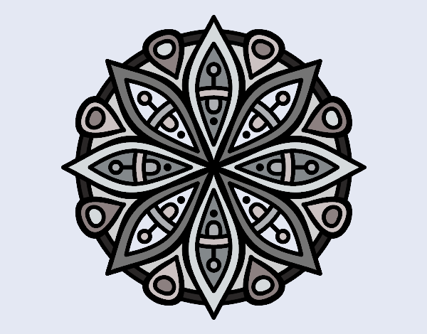 Desenho Mandala para a concentração pintado por leinha