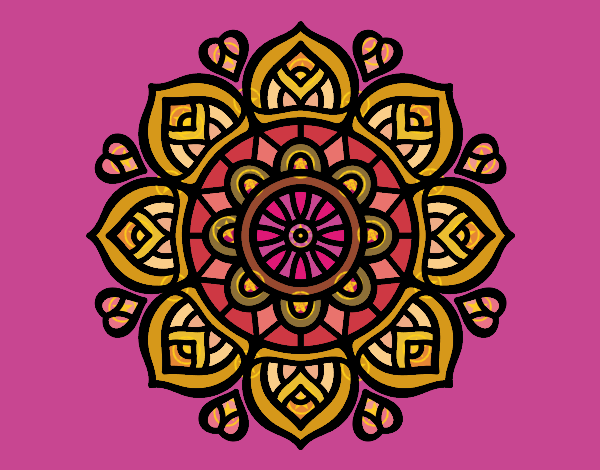 Desenho Mandala para a concentração mental pintado por ceciliaz