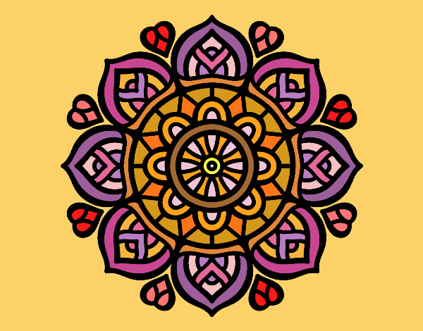 Desenho Mandala para a concentração mental pintado por leinha