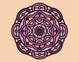 Desenho Mandala para relaxamento mental pintado por leinha