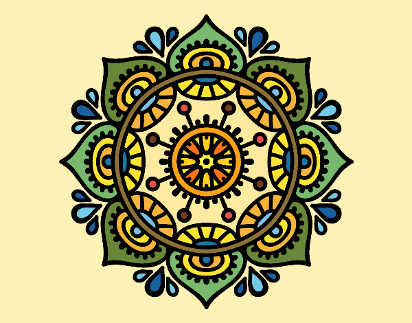 Desenho Mandala para relaxar pintado por leinha