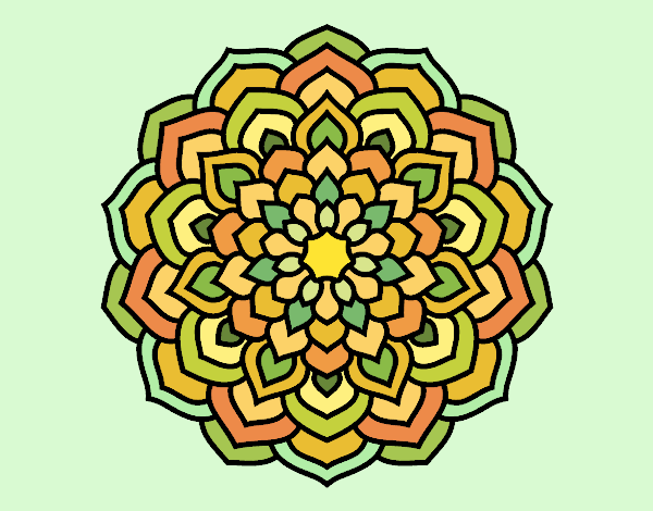 Desenho Mandala pétalas de flores pintado por leinha