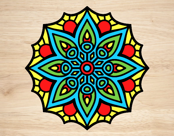 Desenho Mandala simetria simples pintado por mira123
