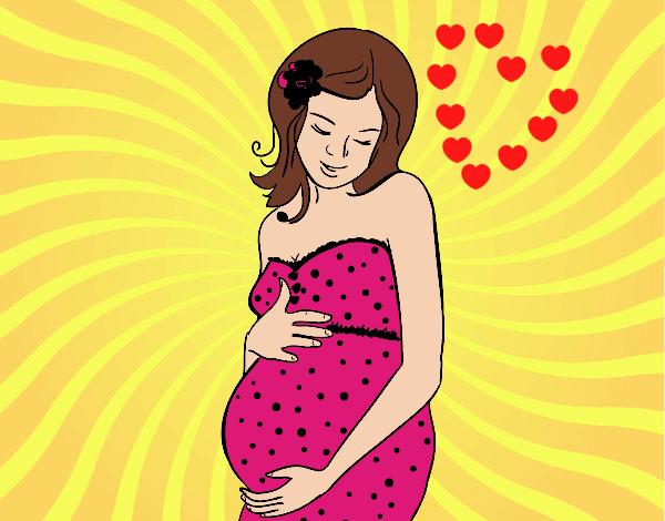 Desenho Mulher gravida feliz pintado por Juliaespin