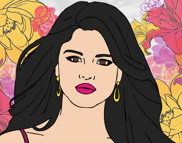 Desenho Selena Gomez primeiro plano pintado por Juliaespin