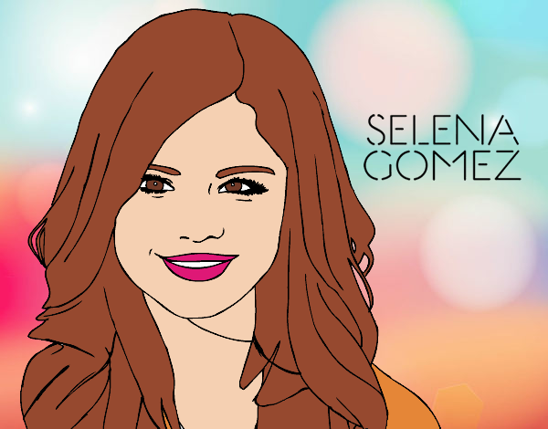 Desenho Selena Gomez sorrindo pintado por Juliaespin