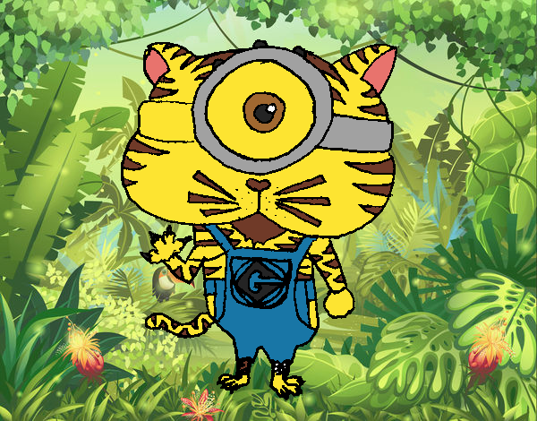 Desenho Tigre Minion pintado por Juliaespin
