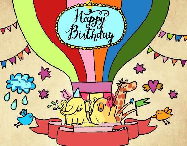 Desenho Cartão de feliz aniversário pintado por m28castro