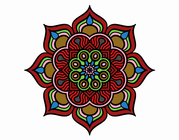 Desenho Mandala flor de fogo pintado por m28castro