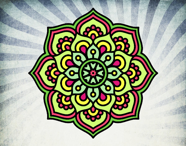 Desenho Mandala flor de la concentração pintado por Craudia