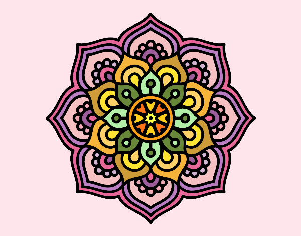 Desenho Mandala flor de la concentração pintado por leinha
