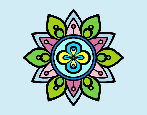 Desenho Mandala flor de lótus pintado por leinha