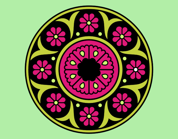 Desenho Mandala flor pintado por ceciliaz