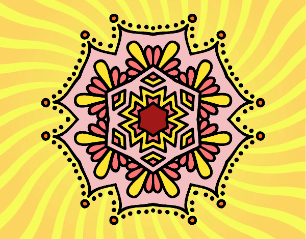 Desenho Mandala flor simétrico pintado por m28castro