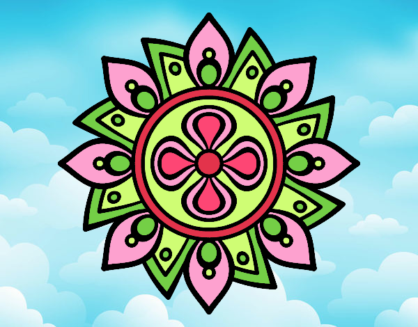 Desenho Mandala flor simple pintado por Craudia
