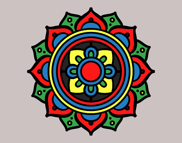 Desenho Mandala mosaico griego pintado por ceciliaz