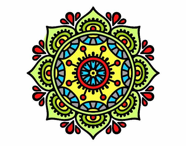 Desenho Mandala para relaxar pintado por m28castro