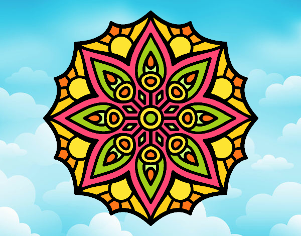 Desenho Mandala simetria simples pintado por Craudia