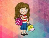 Desenho Menina com compras do verão  pintado por Juliaespin