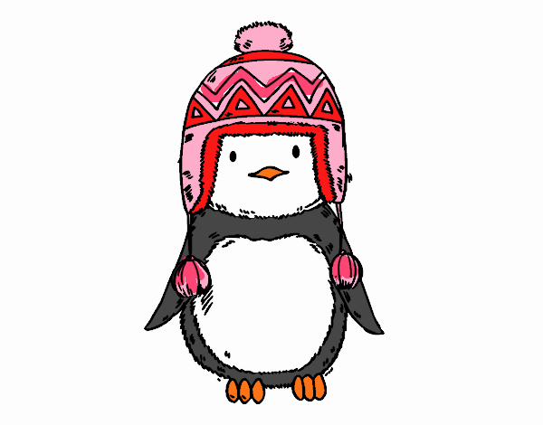 Desenho Pinguim do bebê com chapéu pintado por m28castro