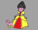 Desenho Princesa com cachorro pintado por IsabelDiva