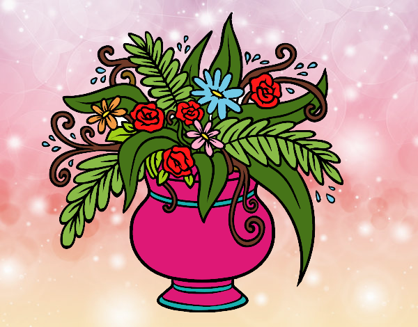 Desenho Um vaso com flores pintado por Juliaespin