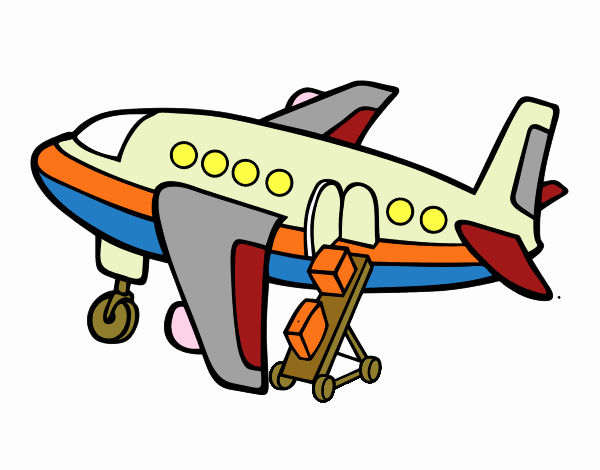 Desenho Avião levando bagagem pintado por SANDRANEME