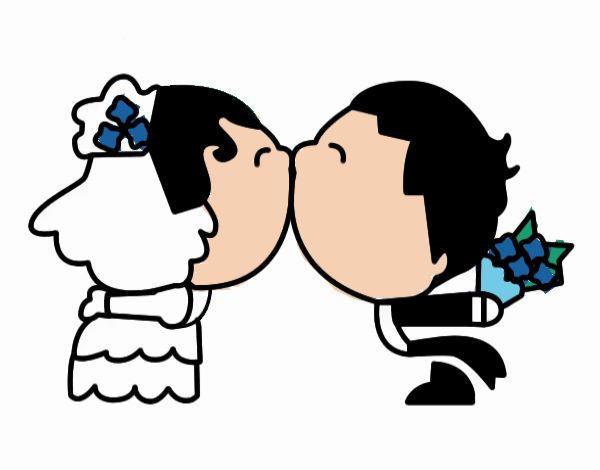 Desenho Beijo da recém casado pintado por Tai88