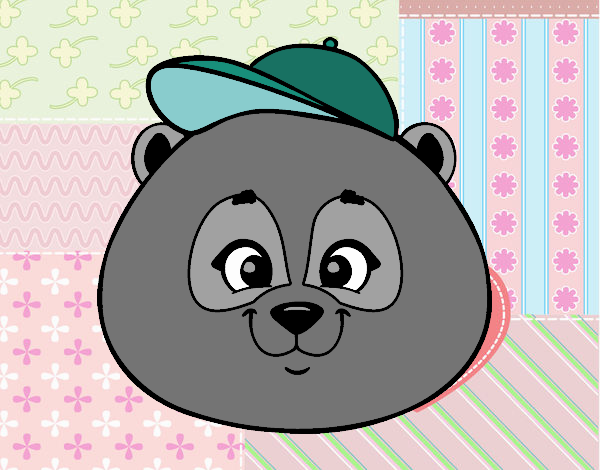 Cara de urso panda com gorro