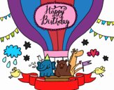 Desenho Cartão de feliz aniversário pintado por NicGodoy