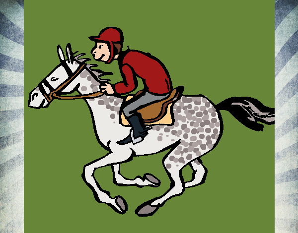 Desenho Corrida de cavalos pintado por Craudia