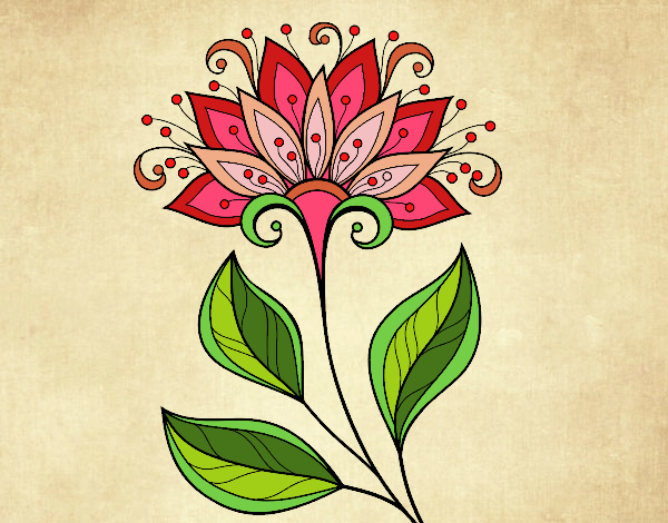 Desenho Flor decorativa pintado por Sillvana
