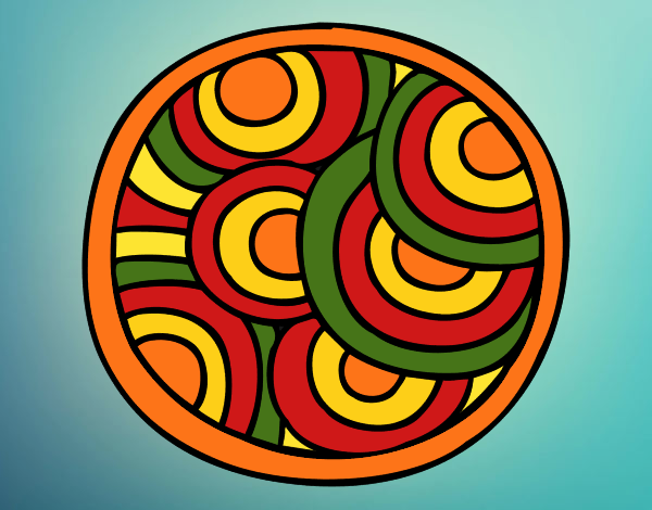 Desenho Mandala circular pintado por Craudia
