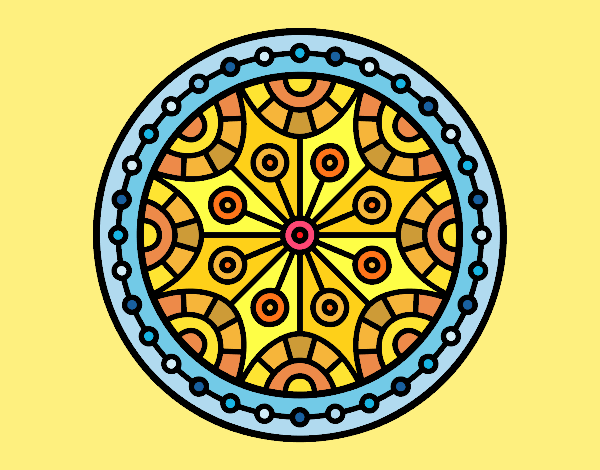 Desenho Mandala equilíbrio mental pintado por leinha