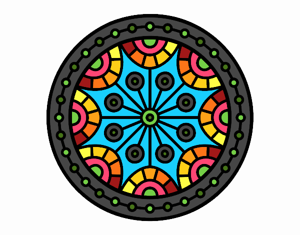 Desenho Mandala equilíbrio mental pintado por teia72
