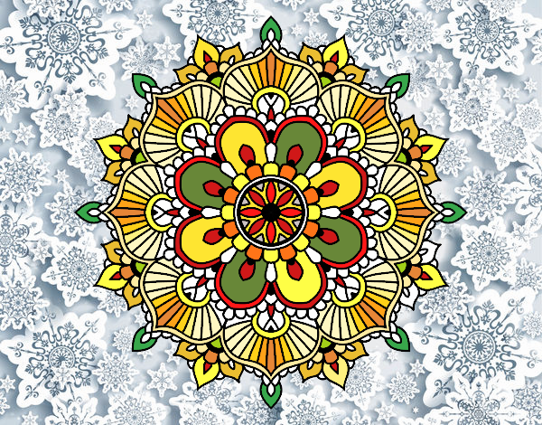 Desenho Mandala flash floral pintado por CLAUDIAG