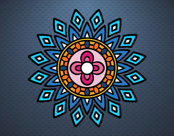 Desenho Mandala flashes pintado por teia72
