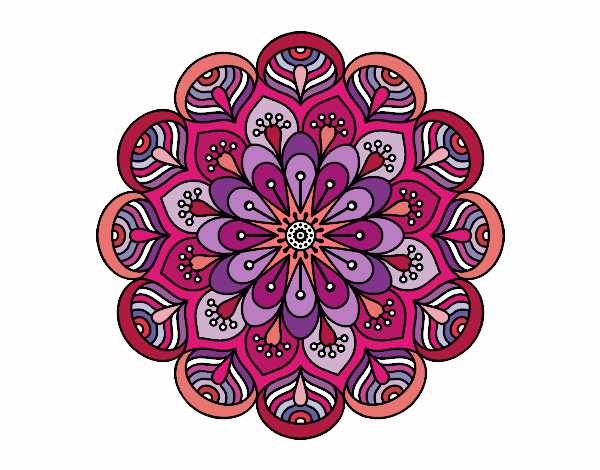 Desenho Mandala flor e folhas  pintado por CLAUDIAG