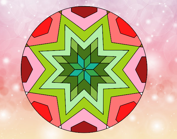 Desenho Mandala mosaico estrela pintado por leinha