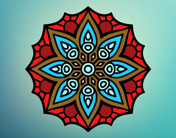 Desenho Mandala simetria simples pintado por LuizaPictu