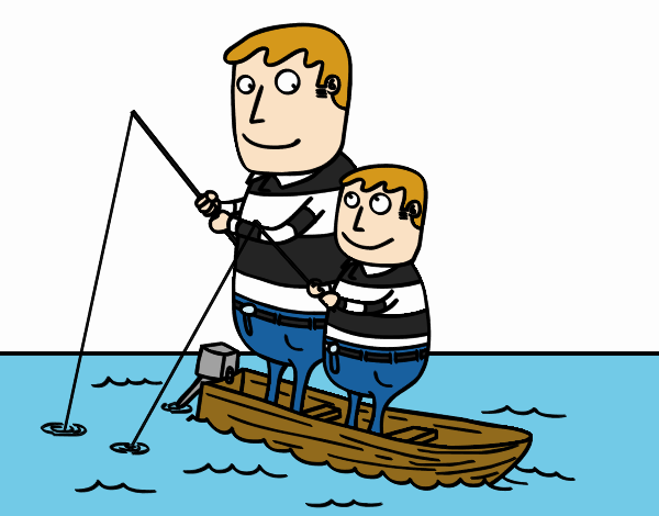 Pai e filho de pesca